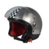 Casco Jet Checkered Flag Cromo Spazzolato