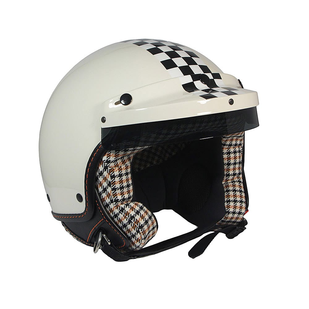 Casco Jet Pepita Avorio Frontino