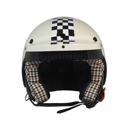 Casco Jet Pepita Avorio Frontino