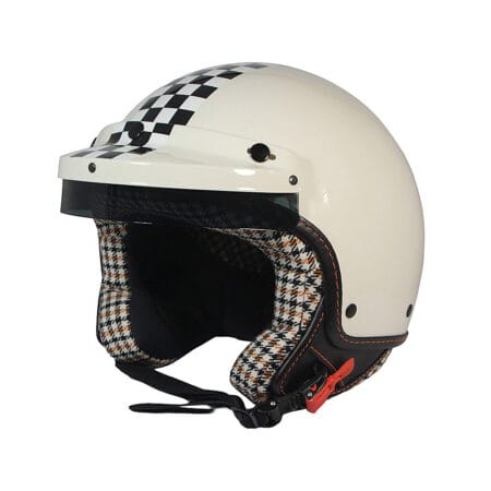 Casco Jet Pepita Avorio Frontino