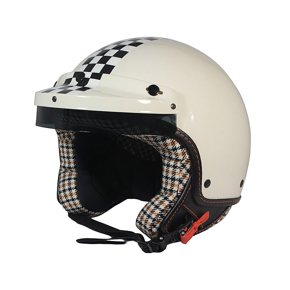 Casco Jet Pepita Avorio Frontino