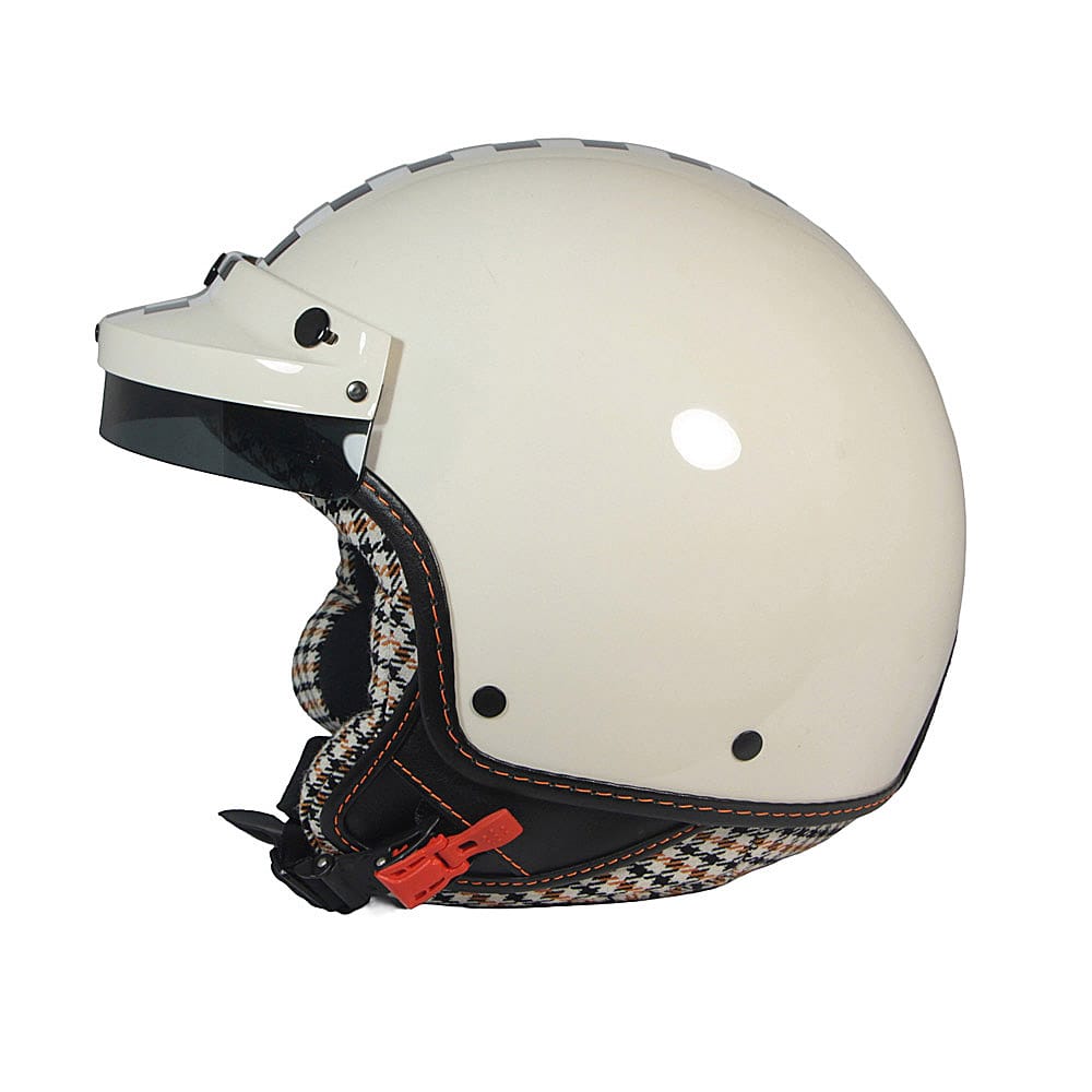 Casco Jet Pepita Avorio Frontino
