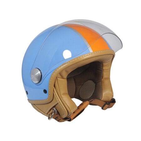 Casco Jet PinUp Driver Azzurro Arancio