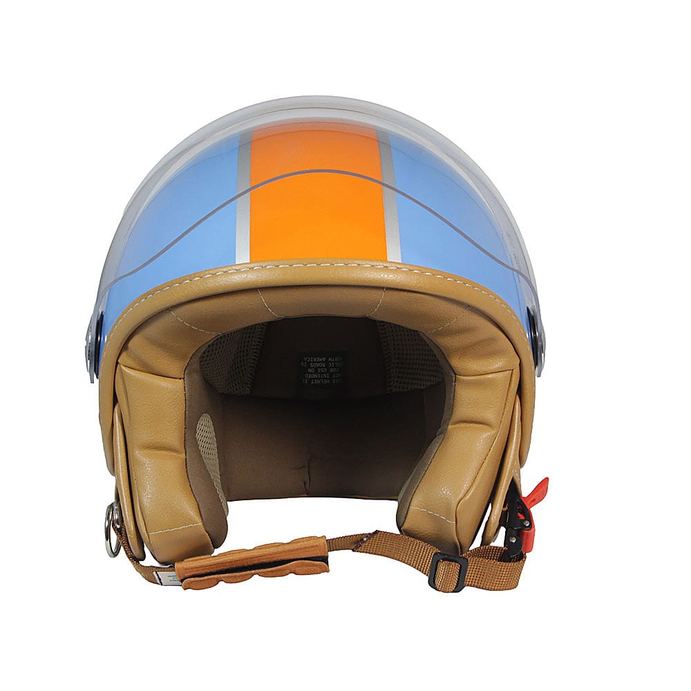 Casco Jet PinUp Driver Azzurro Arancio