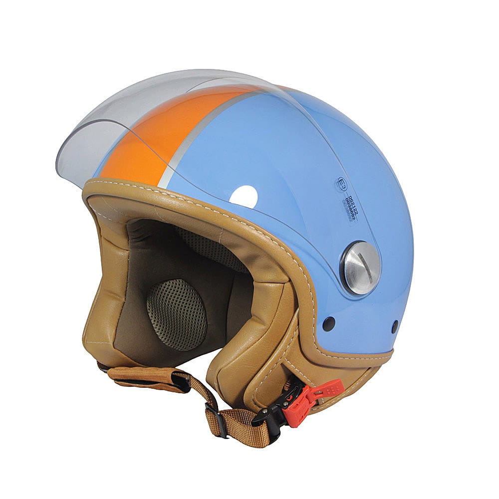 Casco Jet PinUp Driver Azzurro Arancio