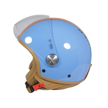 Casco Jet PinUp Driver Azzurro Arancio