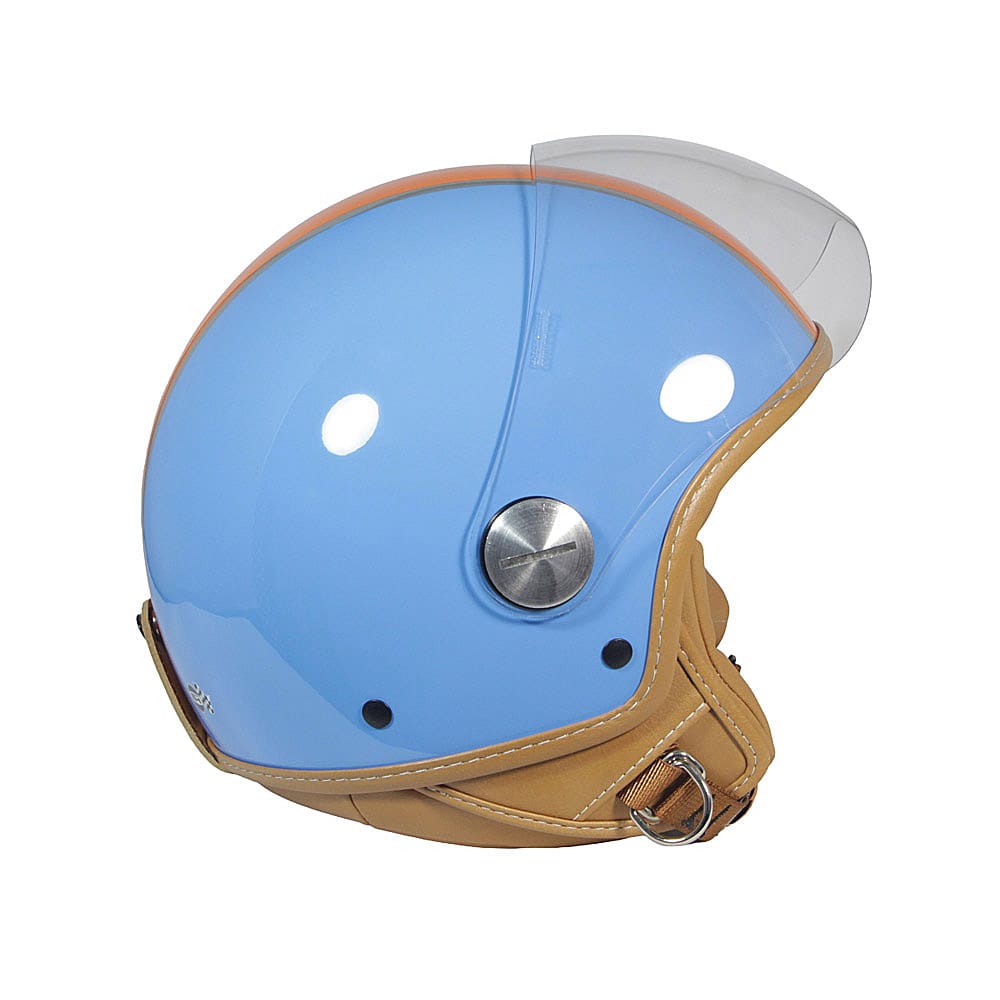 Casco Jet PinUp Driver Azzurro Arancio