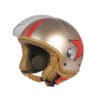 Casco Jet Red Gold Stripe Star