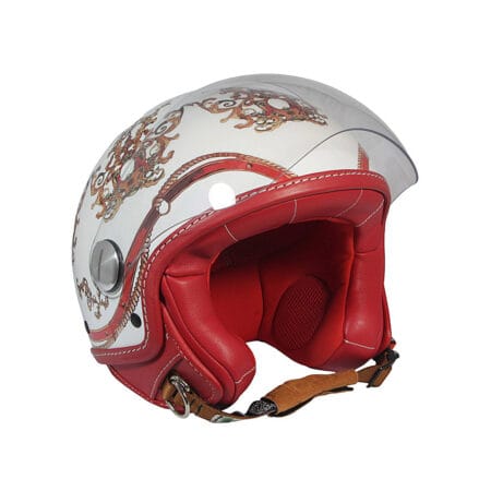 Casco Jet Foulard H Bianco Rosso