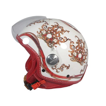 Casco Jet Foulard H Bianco Rosso