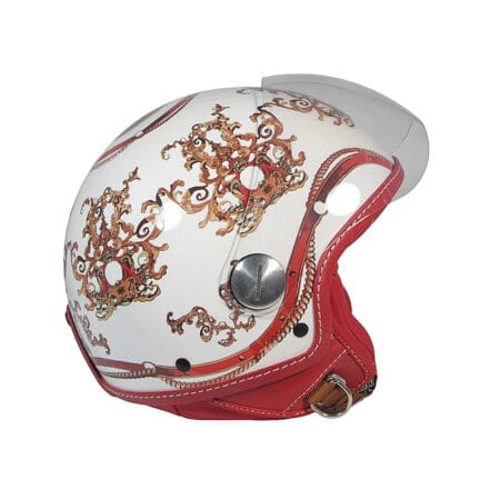 Casco Jet Foulard H Bianco Rosso