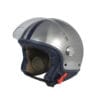 Casco Jet AC Cath Cromo Spazzolato Strisce Blu