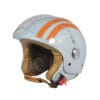 Casco Jet Ecopelle Azzurro e Arancio