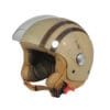 Casco Jet Ecopelle Beige e Marrone