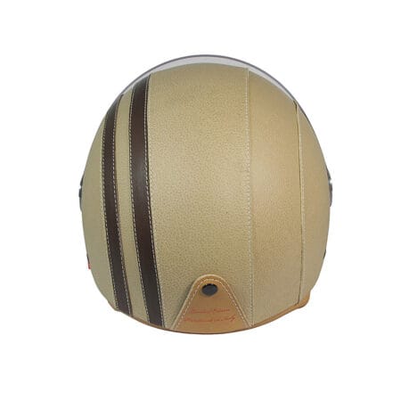 Casco Jet Ecopelle Beige e Marrone