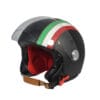 Casco Jet Ecopelle Nero Tricolore