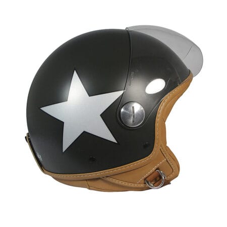Casco Jet Oliva Stella Bianca