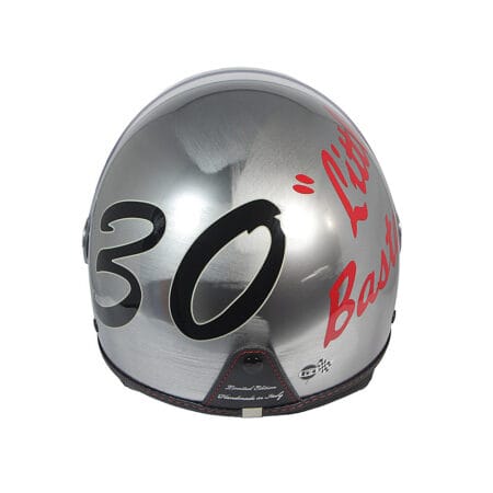 Casco Jet Little Bastard Cromo Spazzolato Doppia Visiera